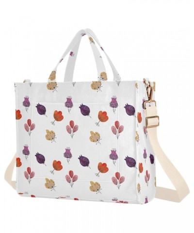 Watercolor Multielements Tote Bag Corduroy Tote Bag Women Shoulder Handbags with Etachable Shoulder Strap $19.79 Totes