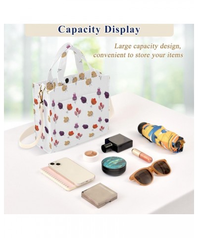 Watercolor Multielements Tote Bag Corduroy Tote Bag Women Shoulder Handbags with Etachable Shoulder Strap $19.79 Totes