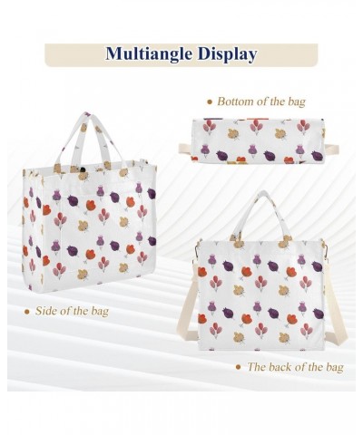 Watercolor Multielements Tote Bag Corduroy Tote Bag Women Shoulder Handbags with Etachable Shoulder Strap $19.79 Totes