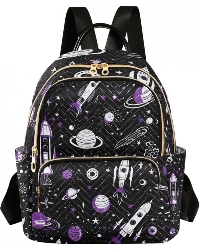 Black with a Constellation Small Lightweight Backpack, Women Fashion Backpacks, Women Backpack for Travel, S Space and Spaces...