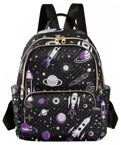 Black with a Constellation Small Lightweight Backpack, Women Fashion Backpacks, Women Backpack for Travel, S Space and Spaces...