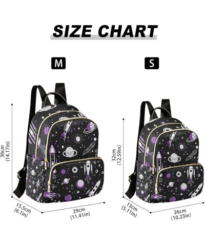 Black with a Constellation Small Lightweight Backpack, Women Fashion Backpacks, Women Backpack for Travel, S Space and Spaces...