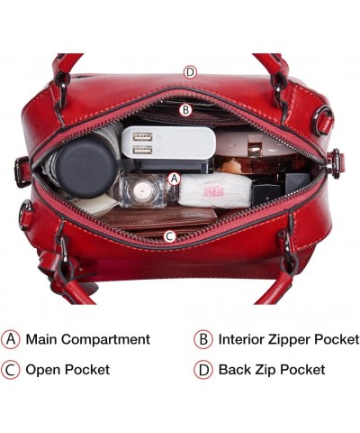 Small Leather Crossbody Bags for Women Lady Shoulder Bag Top Handle Mini Handbag and Purse Red $21.88 Handbags