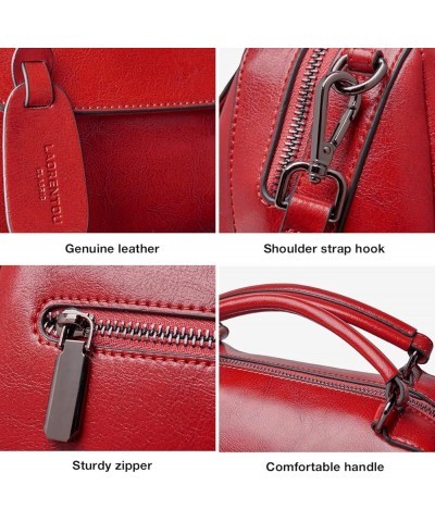 Small Leather Crossbody Bags for Women Lady Shoulder Bag Top Handle Mini Handbag and Purse Red $21.88 Handbags