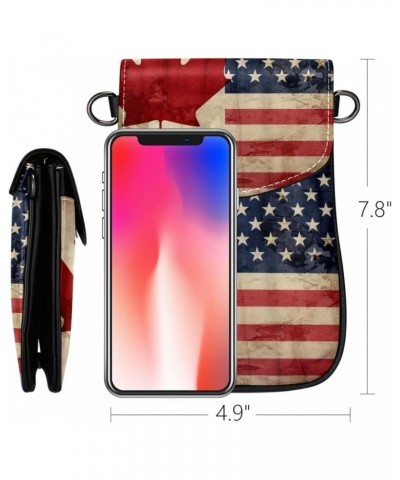 Crossbody Bags for Women,Crossbody Bag Men,Small Sling Bag,America Canada Flag Retro,Crossbody Purse $12.97 Crossbody Bags