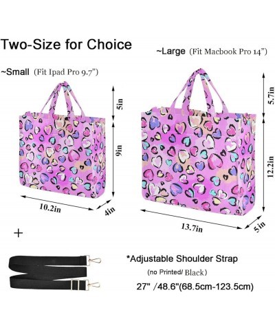 Fashion Leopard in Hearts Corduroy Satchel Tote Bag for Women Weekender Travel Beach Shopping Multi05 $14.57 Totes