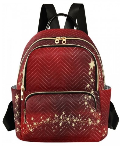 Christmas Starry Red Women Backpack Purse Ladies Fashion Shoulder Bag Daypack Travel Bag 7.5L Medium $16.42 Backpacks