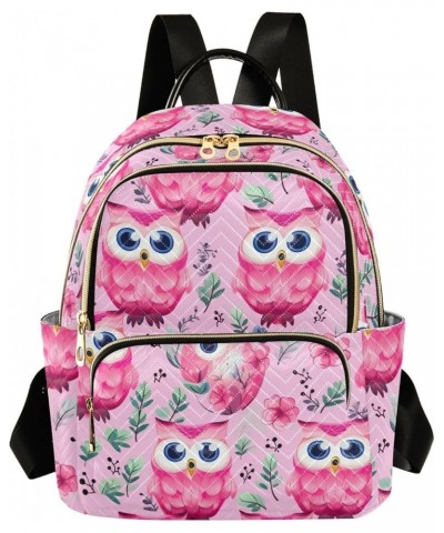 Pink Owl Flower Backpack Purse for Women Small Travel Bag Fashion Daypack M 202a4582 S(10.23"x5.11"x12.59") 202a4582 $20.90 B...