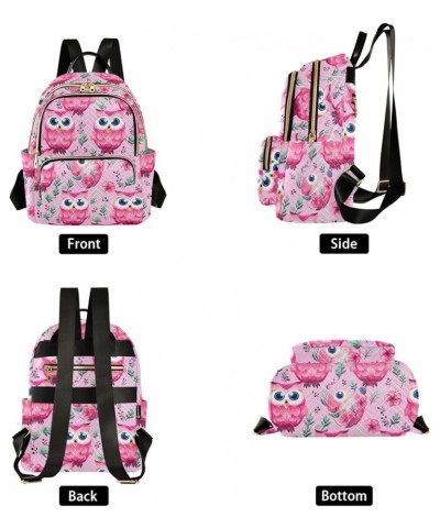 Pink Owl Flower Backpack Purse for Women Small Travel Bag Fashion Daypack M 202a4582 S(10.23"x5.11"x12.59") 202a4582 $20.90 B...