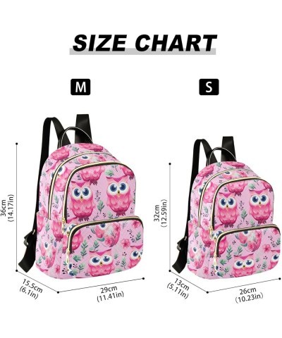 Pink Owl Flower Backpack Purse for Women Small Travel Bag Fashion Daypack M 202a4582 S(10.23"x5.11"x12.59") 202a4582 $20.90 B...