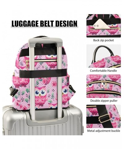 Pink Owl Flower Backpack Purse for Women Small Travel Bag Fashion Daypack M 202a4582 S(10.23"x5.11"x12.59") 202a4582 $20.90 B...