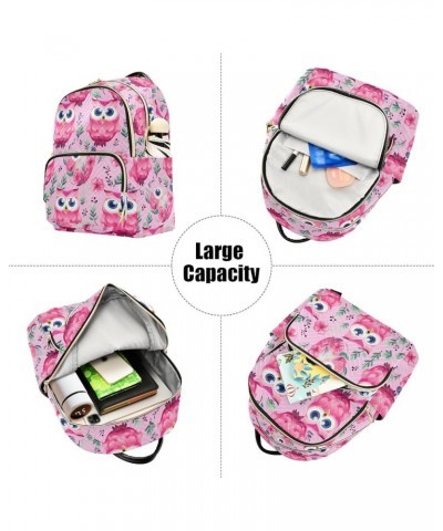 Pink Owl Flower Backpack Purse for Women Small Travel Bag Fashion Daypack M 202a4582 S(10.23"x5.11"x12.59") 202a4582 $20.90 B...