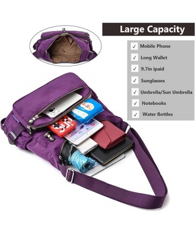 Crossbody Purse Bag Fabric Nylon Multi Pocket Tote Ladies Messenger Handbag Grey $8.92 Totes