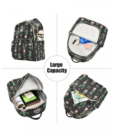 Cute Ccacti Cactus Flower Women Backpack Purse Ladies Fashion Shoulder Bag Daypack Travel Bag 10L Small $15.05 Backpacks