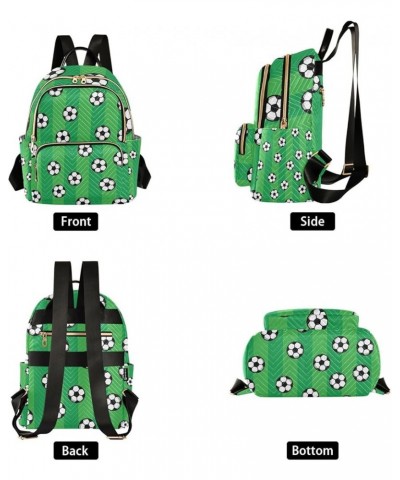 Women Backpack Soccer Green Stripes Cute Anti-Theft Travel Backpack with Luggage Belt Lightweight Handbag Lady Purse Roomy Do...