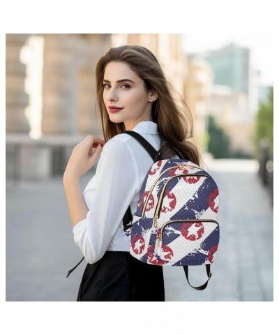 Medium Fashion Backpack for Women Usa Stars and Stripe Print Ladies Travel Daypack Aesthetic Shoulder Bag 10.2×5.1×12.5 IN $1...