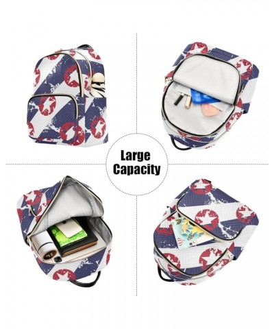 Medium Fashion Backpack for Women Usa Stars and Stripe Print Ladies Travel Daypack Aesthetic Shoulder Bag 10.2×5.1×12.5 IN $1...