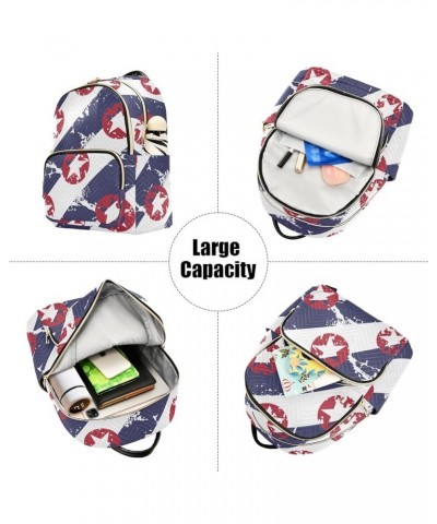 Medium Fashion Backpack for Women Usa Stars and Stripe Print Ladies Travel Daypack Aesthetic Shoulder Bag 10.2×5.1×12.5 IN $1...