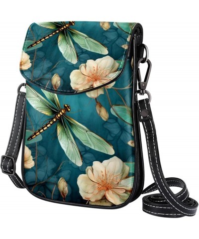 Classic PU Leather Phone Bag - Durable Cell Phone Wallet, Convenient Crossbody Purse Floral Dragonfly Multicoloured9 $12.22 C...