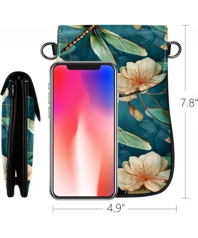 Classic PU Leather Phone Bag - Durable Cell Phone Wallet, Convenient Crossbody Purse Floral Dragonfly Multicoloured9 $12.22 C...