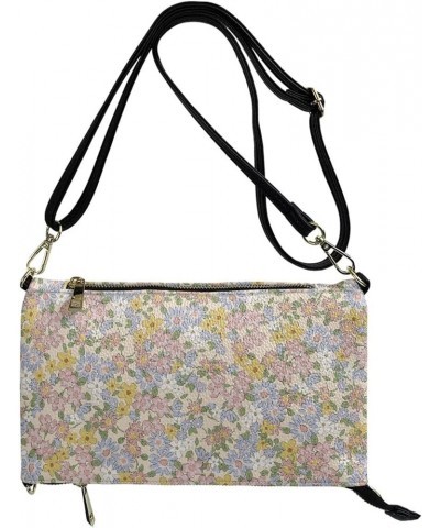 Evening Clutch Purse for Women Leather Crossbody Shoulder Handbag with Removable Strap Foldover Clutch Bag Colorful Flower $1...