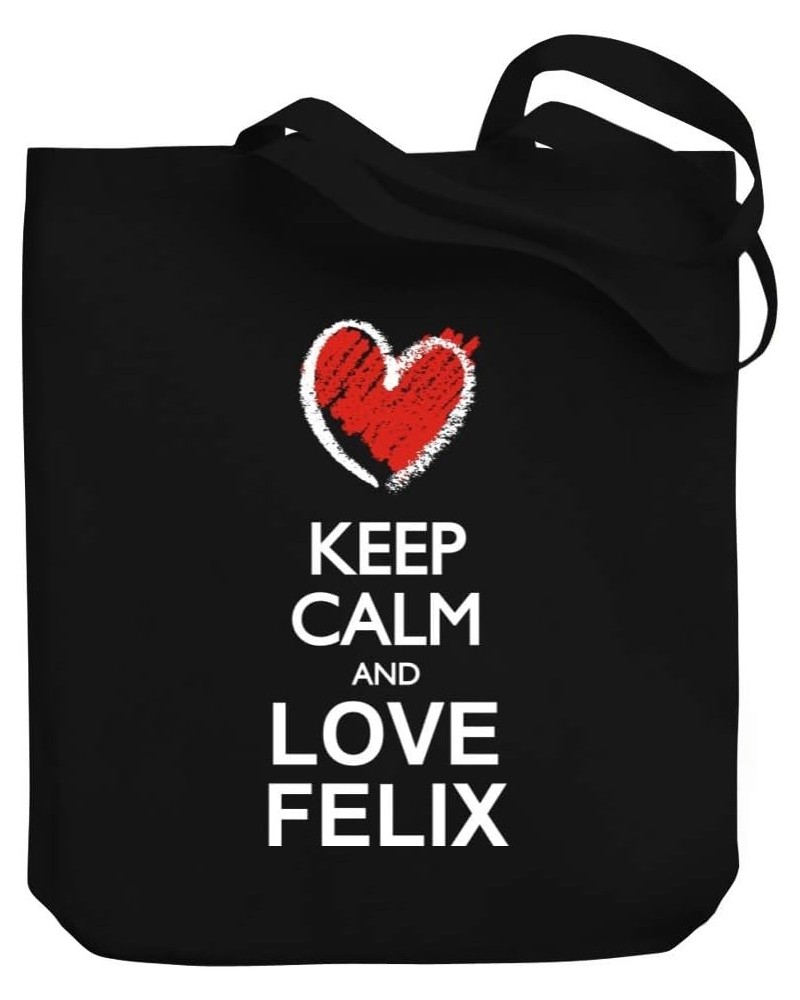 Keep calm and love Felix chalk style Canvas Tote Bag 10.5" x 16" x 4 $18.00 Totes