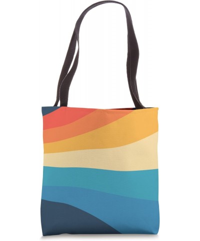 Green Blue Orange Red Colorful Abstract Wave Stripes Tote Bag $12.45 Totes