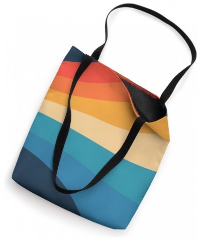 Green Blue Orange Red Colorful Abstract Wave Stripes Tote Bag $12.45 Totes