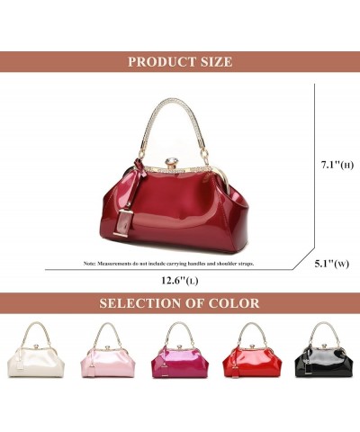 Patent Leather Satchel for Women Glossy Top Handle Handbags Tote Boston Bag Ladies Evening Party Wedding Shoulder Bags A / Re...