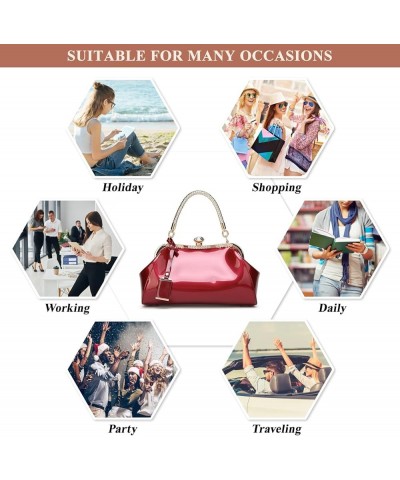 Patent Leather Satchel for Women Glossy Top Handle Handbags Tote Boston Bag Ladies Evening Party Wedding Shoulder Bags A / Re...