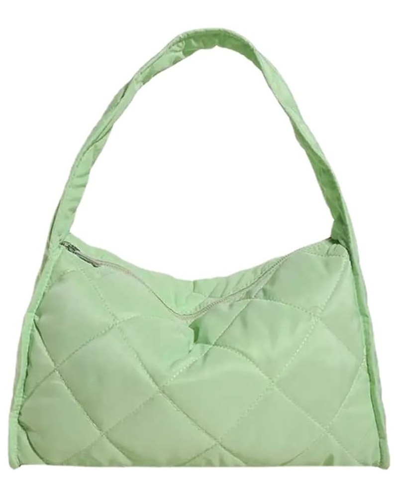 Quilted Padded Bag for Women Pleated Bubbles Cloud Shoulder Bags Puffy Large Tote Designer Cotton Bag Green $15.92 Totes