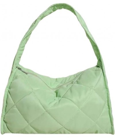 Quilted Padded Bag for Women Pleated Bubbles Cloud Shoulder Bags Puffy Large Tote Designer Cotton Bag Green $15.92 Totes