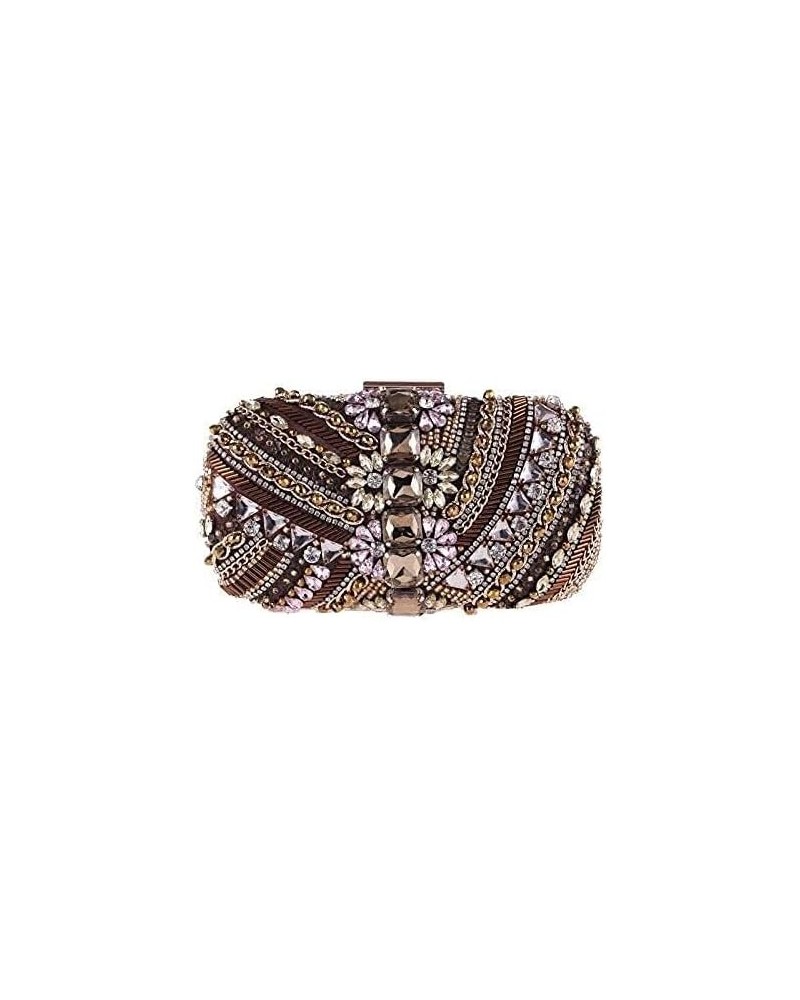 Women's Evening Handbags Evening Clutch Handmade Beaded Evening Bag Party Bag Dress Banquet Bag Diamond Clutch Brass $23.15 E...