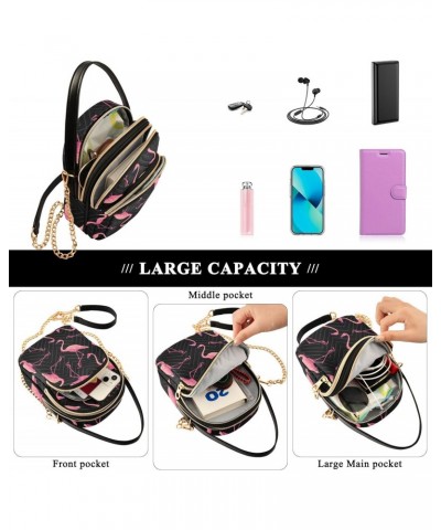 Cell Phone Purse Tropical Pink Flamingo Crossbody Handbag Durable Shoulder Bag Sturdy Travel Pouch Compact Chic Bag for Women...