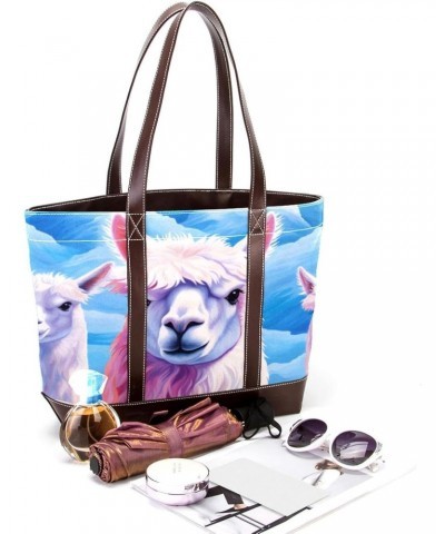 Alpaca Canvas Leather Mix Crossbody Bag - 13.3x4.7x12.2 in - Hand-Held Shoulder Messenger Purse $27.83 Crossbody Bags