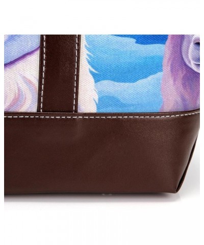 Alpaca Canvas Leather Mix Crossbody Bag - 13.3x4.7x12.2 in - Hand-Held Shoulder Messenger Purse $27.83 Crossbody Bags