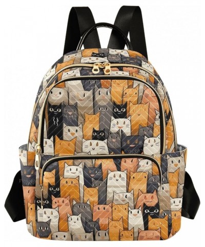 Cute Cat Backpack Purse for Women Small Travel Bag Fashion Daypack M 202a2822 M(11.4"x6.1"x14.17") 202a2822 $16.40 Backpacks