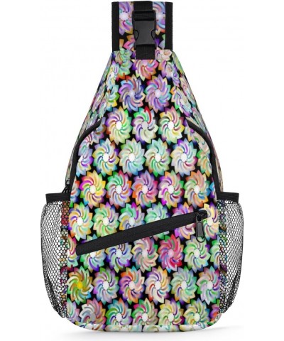 Colorful Prismatic Sling Bag for Women Crossbody Backpack Purse Shoulder Casual Daypack Cross Body Bags for Travel Cycling Hi...