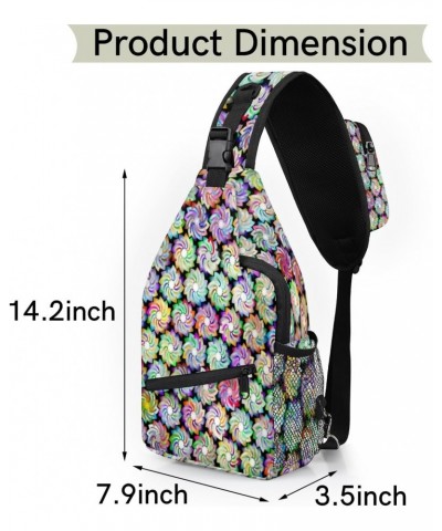 Colorful Prismatic Sling Bag for Women Crossbody Backpack Purse Shoulder Casual Daypack Cross Body Bags for Travel Cycling Hi...