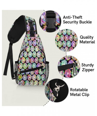 Colorful Prismatic Sling Bag for Women Crossbody Backpack Purse Shoulder Casual Daypack Cross Body Bags for Travel Cycling Hi...