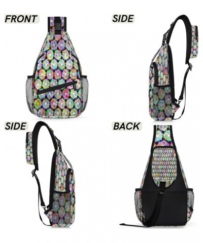 Colorful Prismatic Sling Bag for Women Crossbody Backpack Purse Shoulder Casual Daypack Cross Body Bags for Travel Cycling Hi...