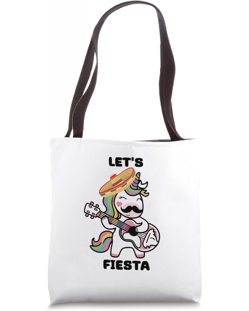 Let's Fiesta Cute Unicorn Playing Guitar Cinco De Mayo Tote Bag $9.60 Totes