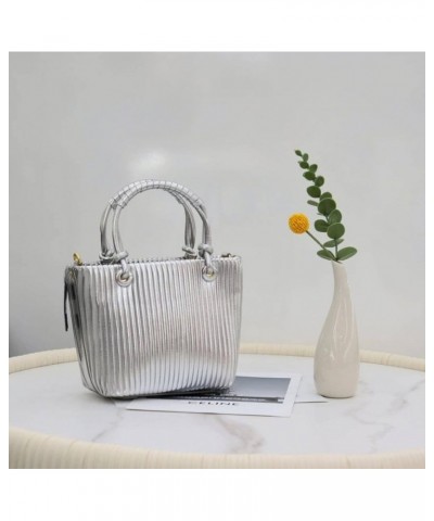 Women's Pleated Shoulder Bag Portable Bucket Bag Small Square Bag Xingse $33.70 Shoulder Bags