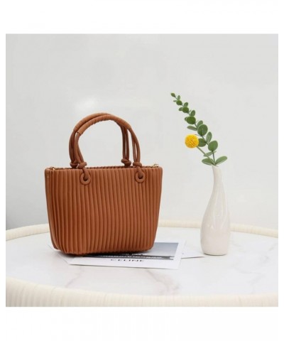 Women's Pleated Shoulder Bag Portable Bucket Bag Small Square Bag Xingse $33.70 Shoulder Bags