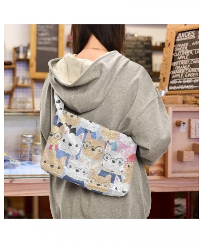 Dog Shoulder Tote Bags for Women Furry Crossbody bag Hobo Handbag Purses for Shopping Working Traveling $12.38 Totes