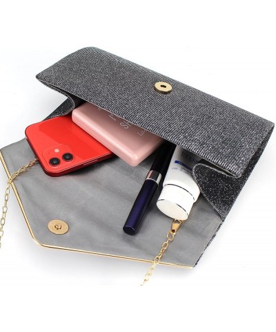 Evening Clutch Purse Bag Party Prom Wedding Envelope Crossbody Handbags 005 Dark Grey $12.22 Evening Bags