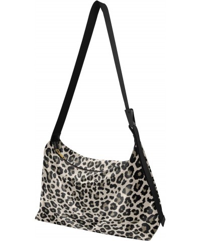 Women Boho Bag Leopard Print Beige Black Shoulder Bag PU Leather Crossbody Bag Large Tote Handbag For Quick Getaway Weekend H...