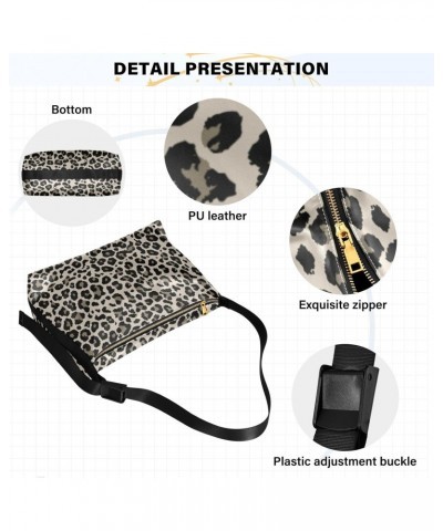 Women Boho Bag Leopard Print Beige Black Shoulder Bag PU Leather Crossbody Bag Large Tote Handbag For Quick Getaway Weekend H...