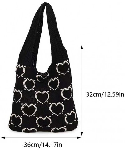 Heart Crochet Tote Bag,Heart Knit Tote Bag,Crochet Heart Tote Bag,Heart Pattern Crochet Bag,Heart Tote Bag for Women J $10.61...