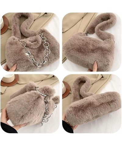 Fluffy Underarm Bag Soft Cloud Bag Cute Furry Purse Handbags with Chain Fluffy Fuzzy Shoulder Bag for Women Girls Black $12.9...